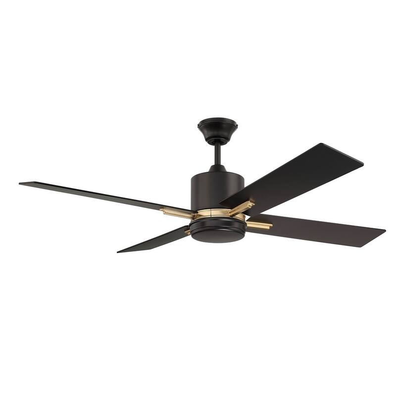 Craftmade 52" Teana Ceiling Fan - Flat Black/Satin Brass - Flat Black/Satin Brass - Hardwired
