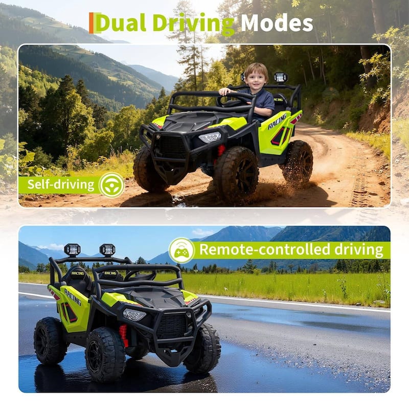 24V Ride On Toys 2 Seater Electric UTV Car Toy for Big Kids, Green