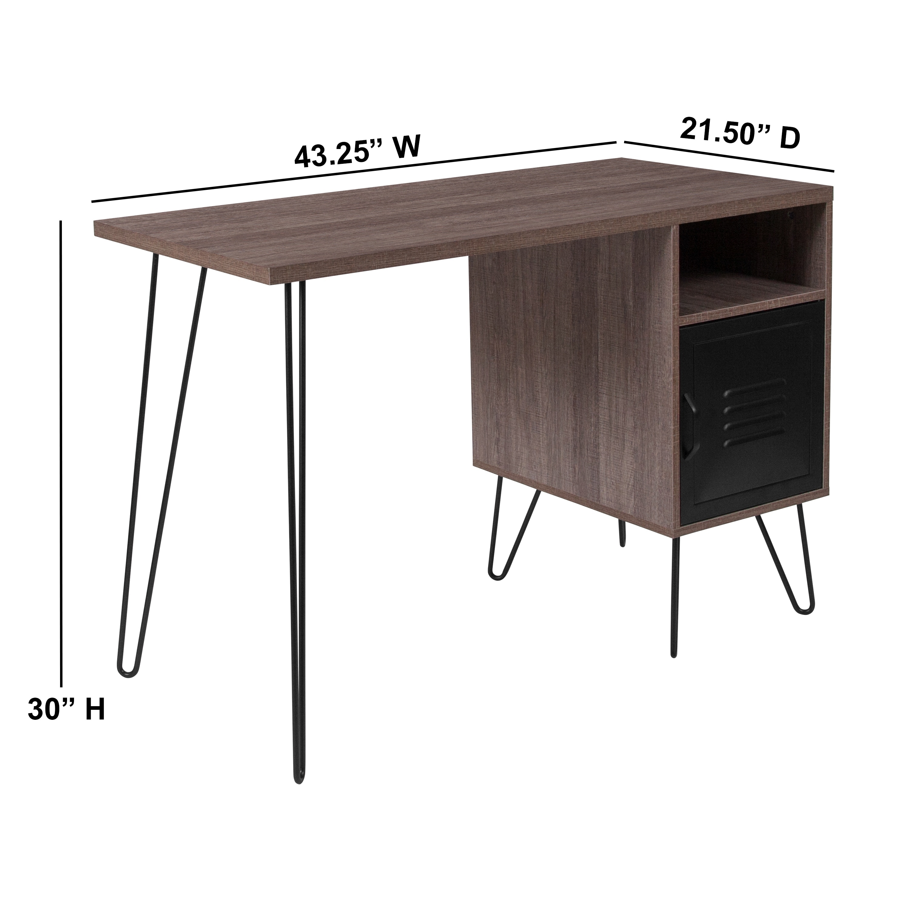 desk with metal legs