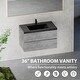 preview thumbnail 67 of 75, GDFStudio - Carter Floating Bathroom Vanity with Quartz Sand Countertop & Soft-Close Drawers