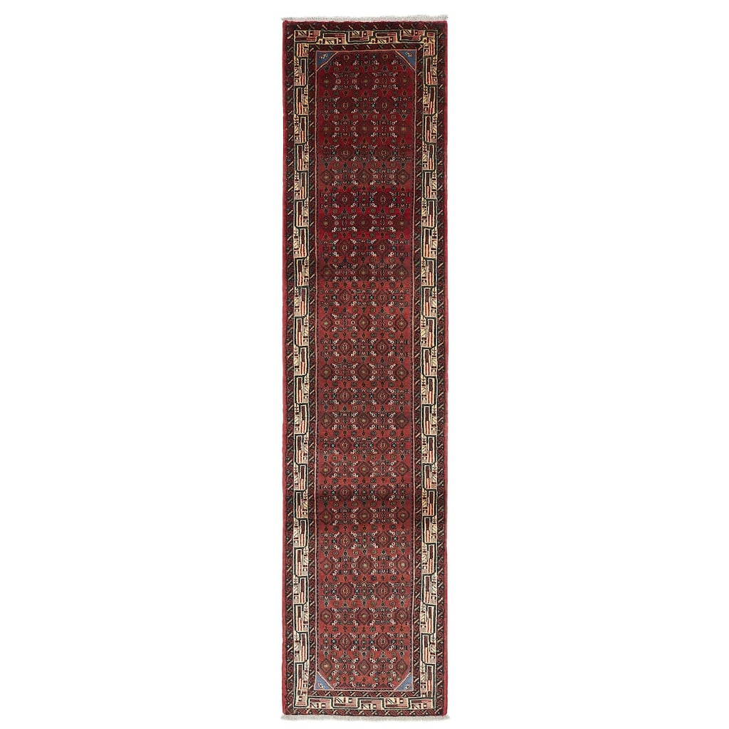 ECARPETGALLERY Hand-knotted Andelz Red Wool Rug - 2'10 x 12'4