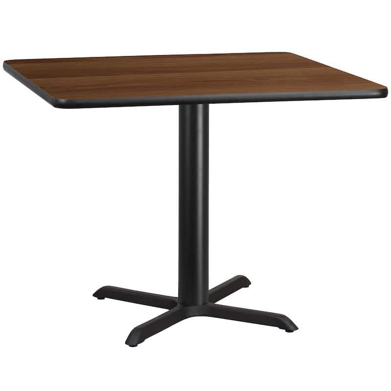42'' Square Laminate Table Top with 33'' x 33'' Table Height Base - 42" - Walnut