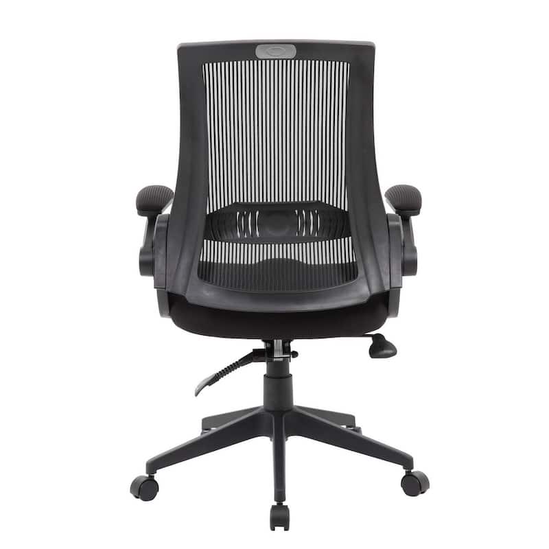 Boss Black Mesh Flip Arm Chair