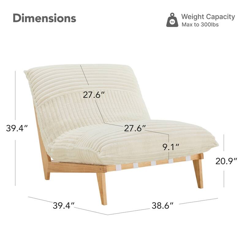 Spruce & Spring Oversized Lounge Accent Chair with Plush Cushions and Solid Wood Frame