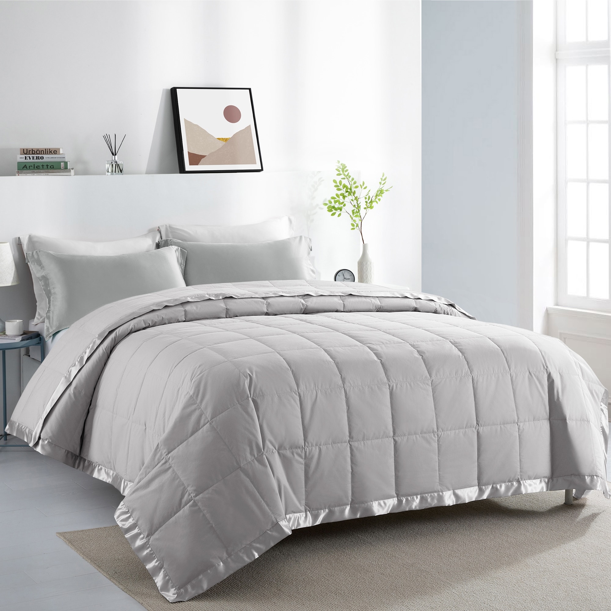 Down blanket best sale with satin trim