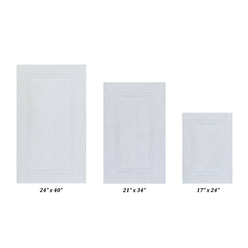 Better Trends Bath Rugs Set 100% Cotton Reversible Water Absorbent Bathroom Rug for Shower, Sink, Bath Mats - Lux Collection