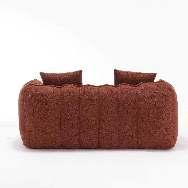 66" Chenille Square Beanbag Chair with High-Resilience Foam Core, Armrests and Handle