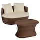 Option Dark Brown Frame Beige Cushion