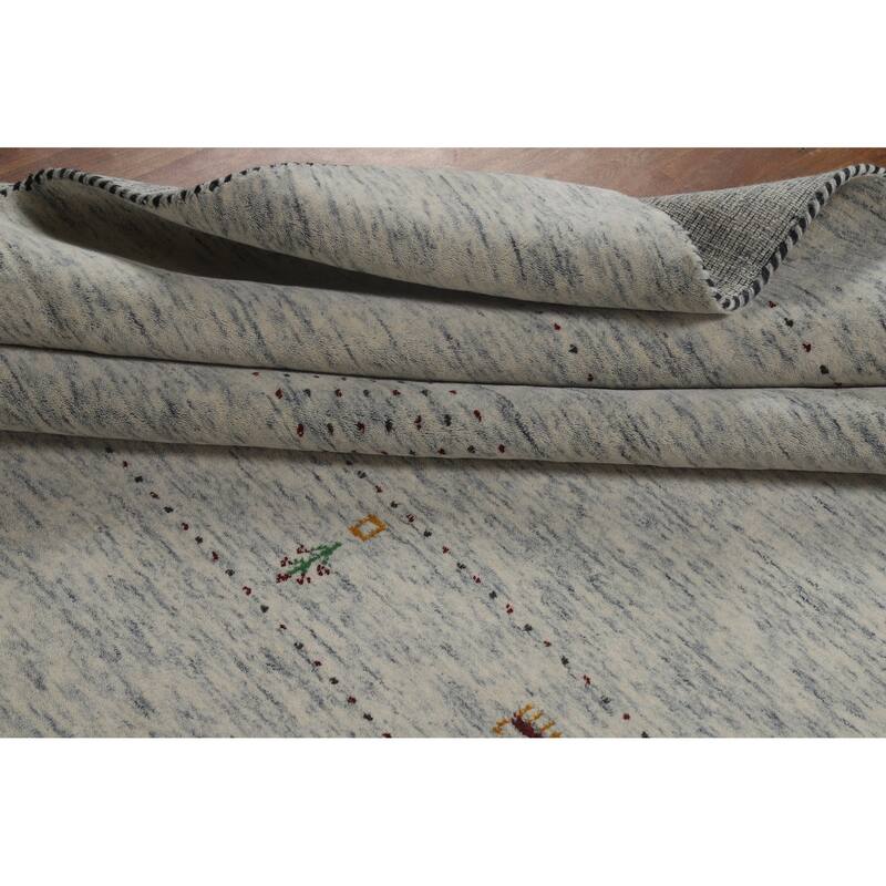 Hand Knotted Oriental 100% Wool Carpet Tribal Tribal Greys & Charcoal Gabbeh Area Rug - 10' 0'' X 8' 0''