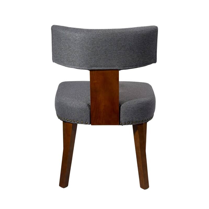 Upholstered Wooden Farmhouse Dining Chairs with Wood Legs (Set of 2)