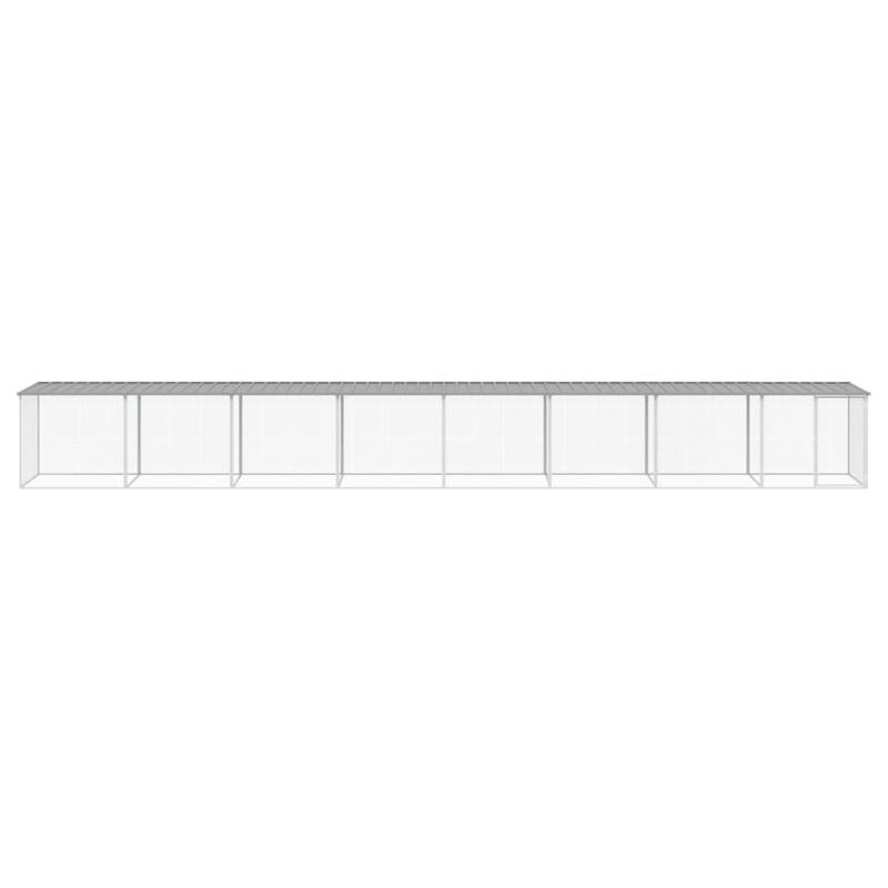 vidaXL Chicken Cage with Roof Metal Chicken Run Animal House Galvanized Steel