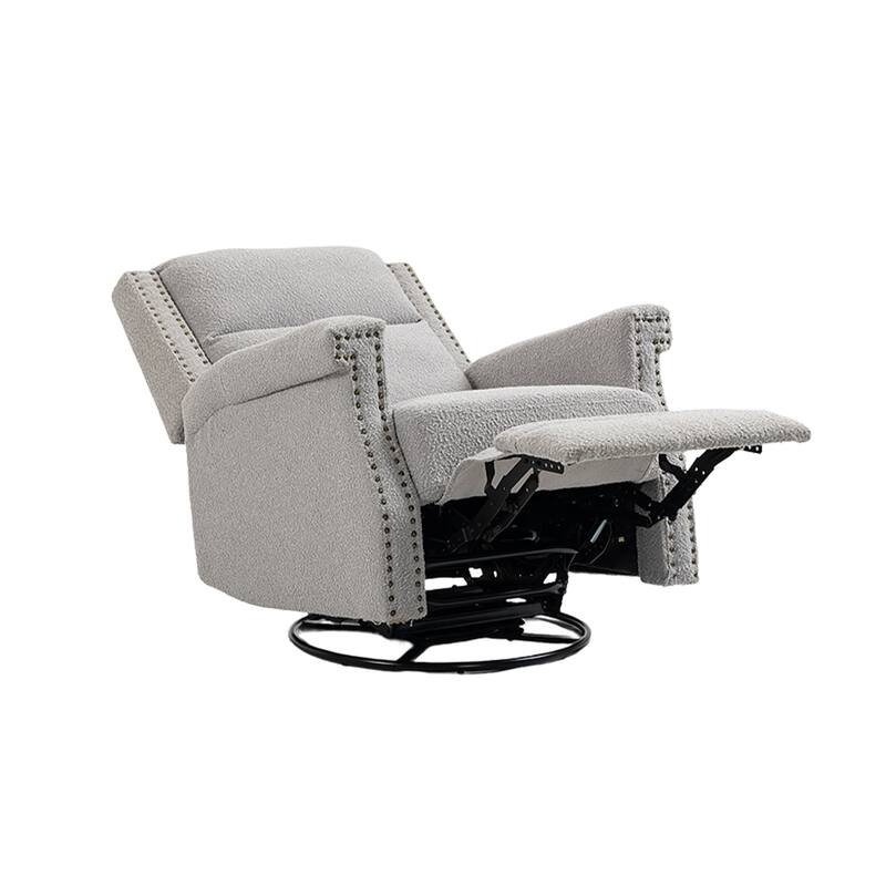 Swivel Rocker Fabric Recliner Chair,Manual Glider Recliner Nursery