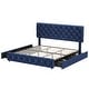 preview thumbnail 9 of 31, Bed Frame with 4 Storage Drawers, Linen Upholstered Platform Bed Frame with Adjustable Headboard