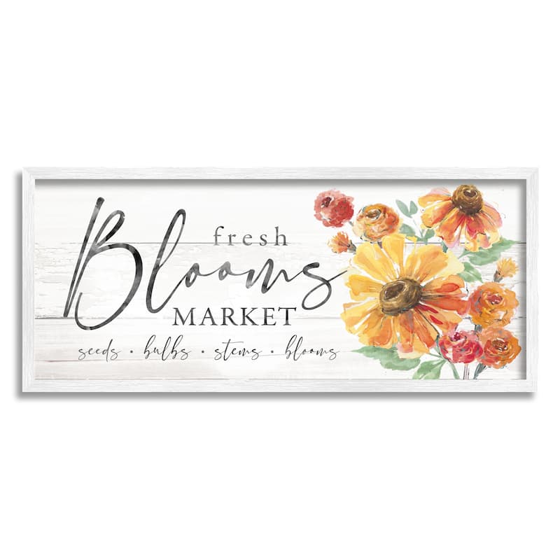 Stupell Fresh Blooms Market Seeds Bulbs Stems Flower Illustration Framed Giclee Art Design By Courtney Morgenstern