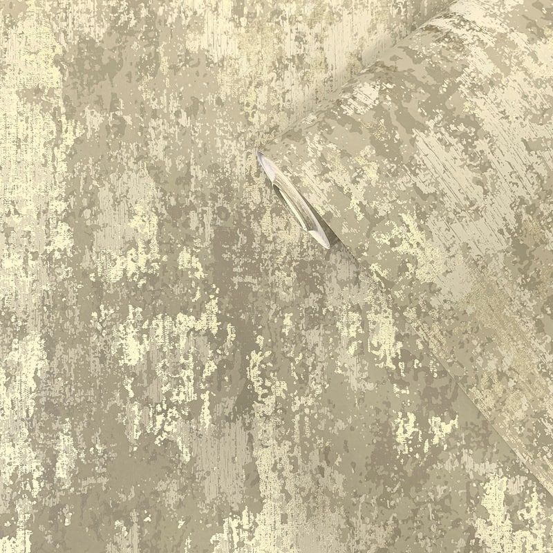 Galerie Wallcoverings Lustre Collection Distressed Concrete Non-woven Metallic Wallpaper Roll