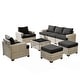 preview thumbnail 40 of 62, XIZZI 8-Piece Patio Wicker Furniture Conversation Set with Coffee Table