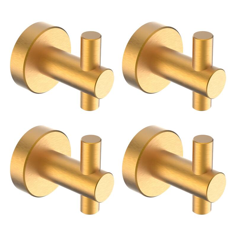 Wall Mount Towel Hooks 4 Pack Bathroom Robe Hook for Cabinet Closet Door Heavy Duty Wall Hooks for Kitchen, Hotel, Washroom