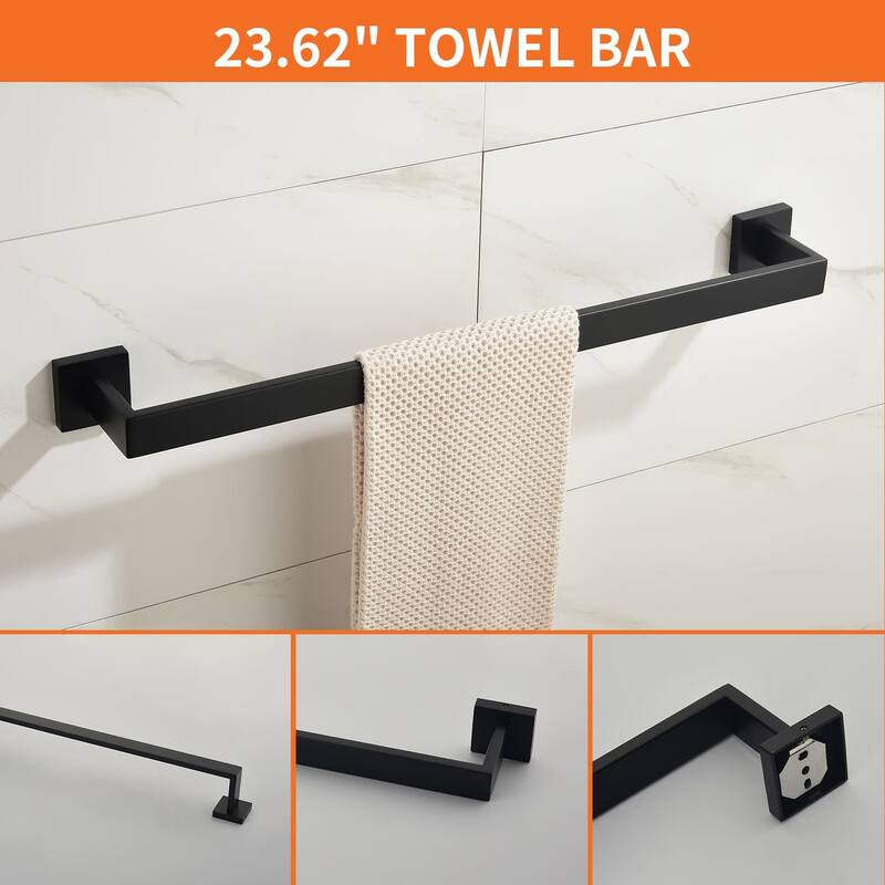 5 Piece Bathroom Hardware Set Wall Mount Bathroom Towel Holder Bar Set Bathroom Fixtures 304 Stainless Steel Bath Accessories