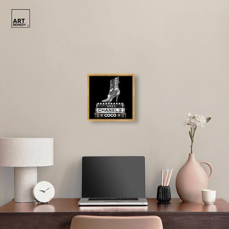 Cosmic Heel Boot and Books Canvas by Art Remedy