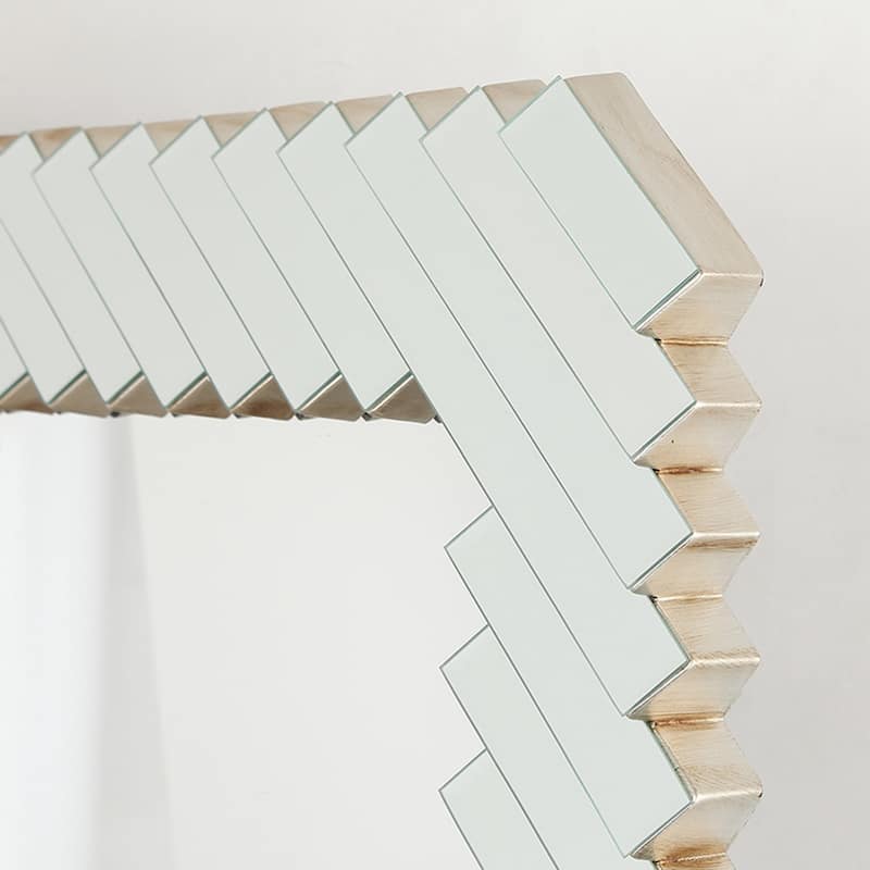 40" Modern Silver Glass Framed Rectangular Decorative Wall Bathroom Vanity Mirror