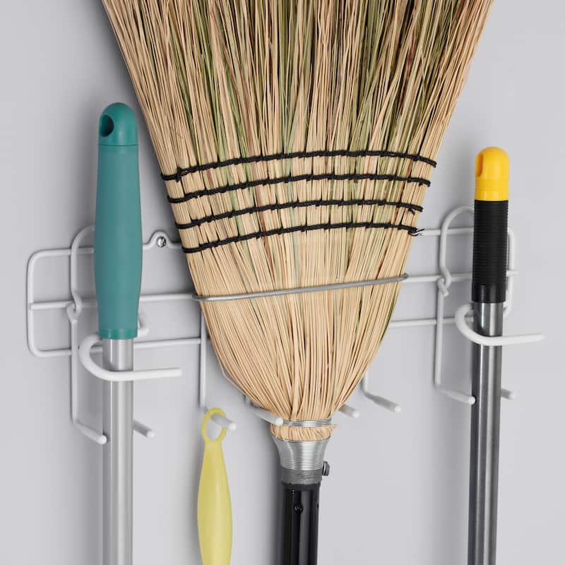 ClosetMaid White Wire Broom / Mop / Dustpan Holder