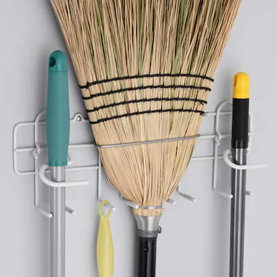 ClosetMaid White Wire Broom / Mop / Dustpan Holder