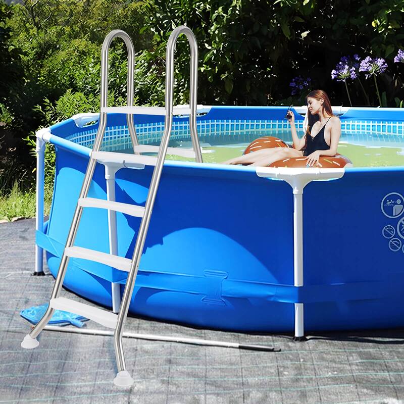 Costway 75.6" Above Ground Pool Ladder with Top Platform Non-slip - See Details
