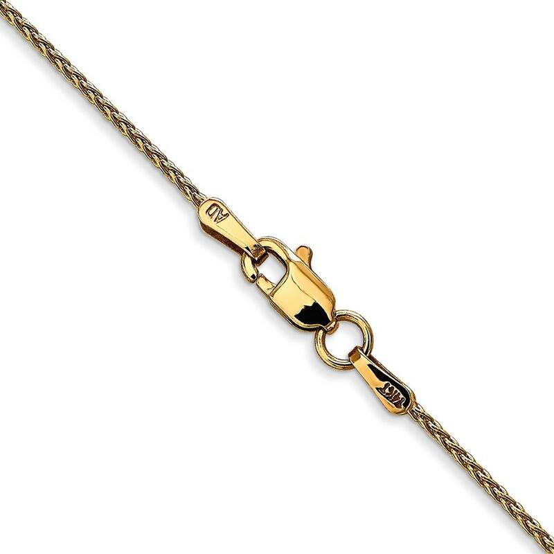 Curata 10k Yellow Gold 1.2mm Parisian Wheat Chain Necklace (Lobster) Options: 16 18 20 24 30