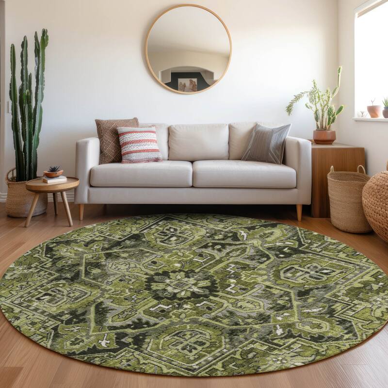 Maso Oriental Weather Resistant Timeless Grace Outdoor Rug