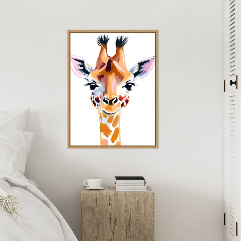 Giraffe by Ohkimiko Framed Canvas Wall Art