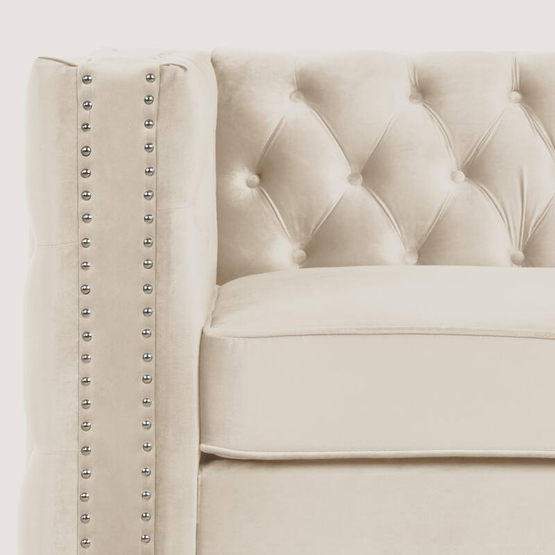 Morden Fort Modern Loveseat with Deep Dutch Velvet Iron Legs