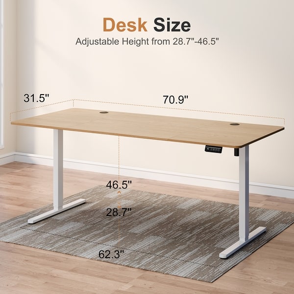 dimension image slide 3 of 16, Electric Standing Desk, Height Adjustable Desk with LED Display
