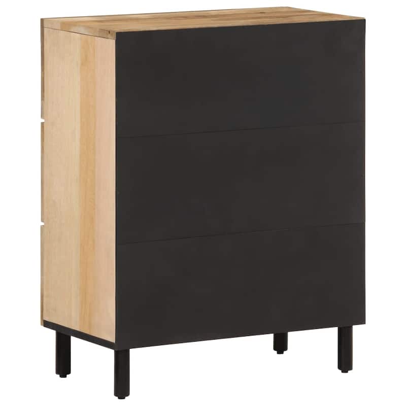 vidaXL Side Cabinet Natural Mango Wood Solid mango wood, iron legs Small - 13 x 23.6 x 29.5 in