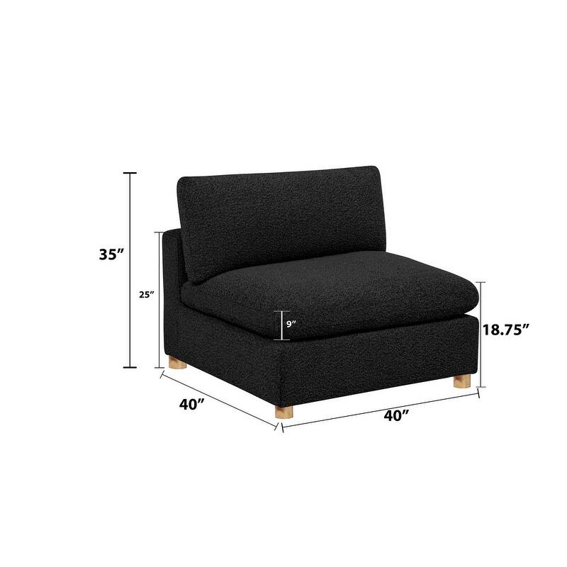 Best Quality Furniture 4-Piece Sectional Boucle Fabric
