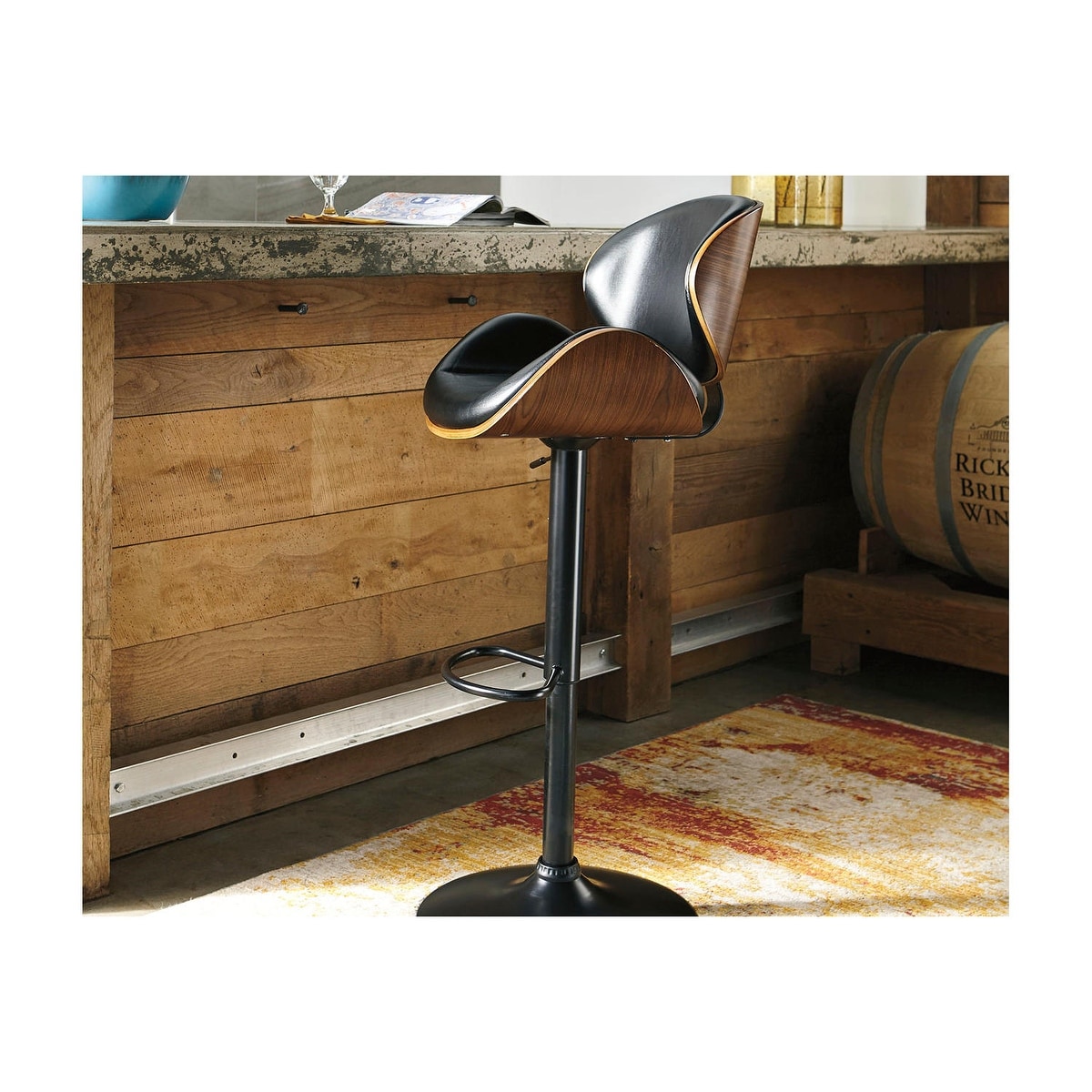 Strick & bolton harley adjustable matte black bar stool store