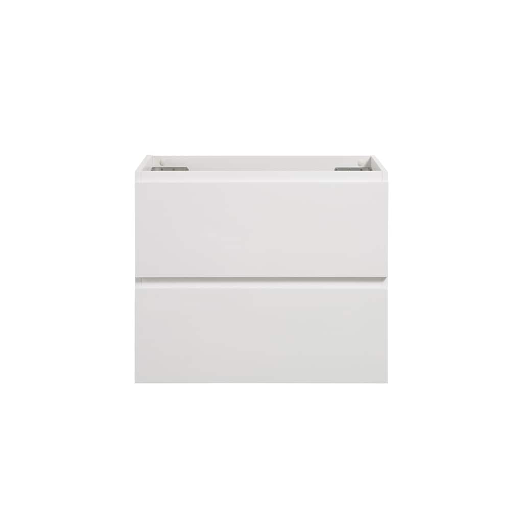 Wall mount bathroom vanity WITHOUT basin, white color, with two drawer.