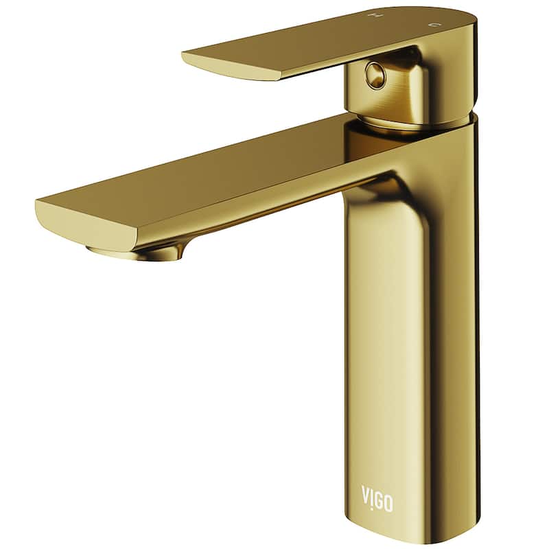 VIGO Davidson 6" H Single Handle Single Hole Bathroom Faucet - Without Extras - Matte Brushed Gold