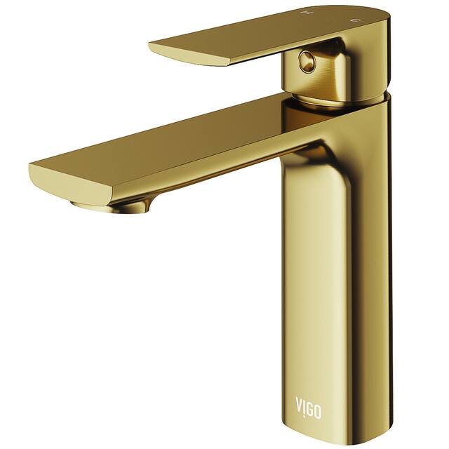 VIGO Davidson Single Hole Bathroom Faucet - Faucet - Matte Gold