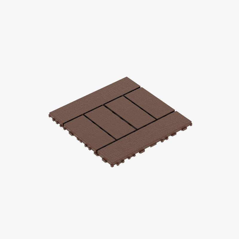 12" Interlocking Patio Deck Tiles, 44-Pack – DIY Poolside, Balcony & Backyard Flooring - 44PCS