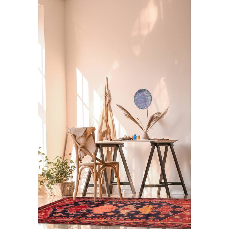 ECARPETGALLERY Hand-knotted Andelz Dark Navy Wool Rug - 4'9 x 9'2