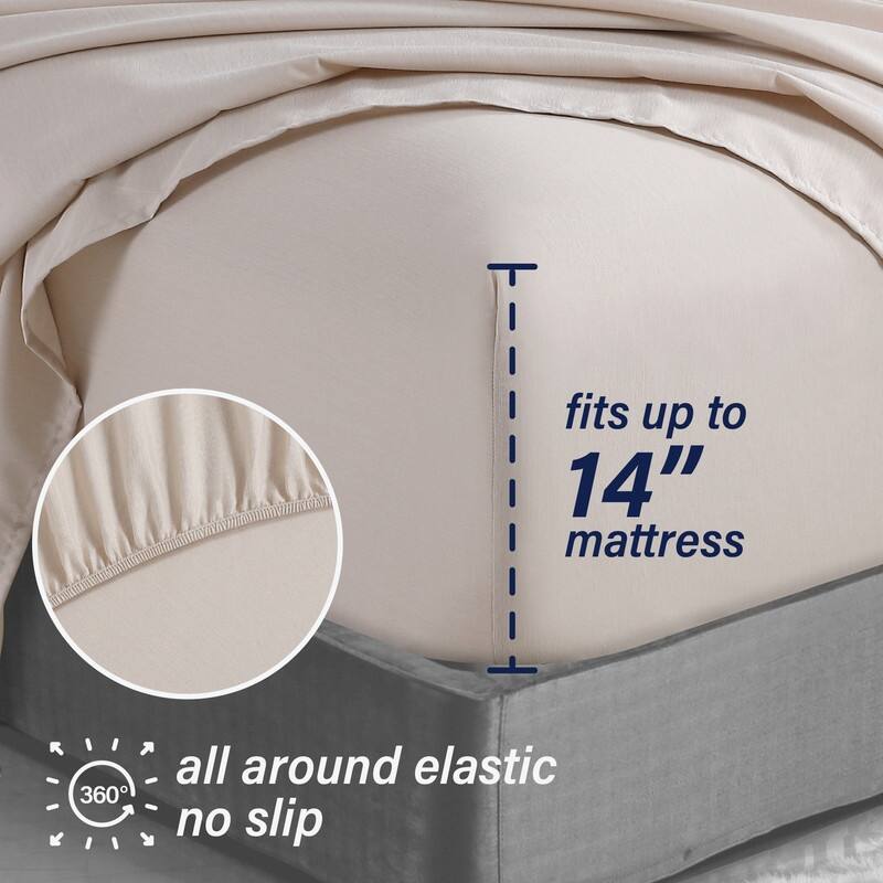 Swift Home Breathable and Durable Poly Bamboo 6-Piece Bed Sheet Set
