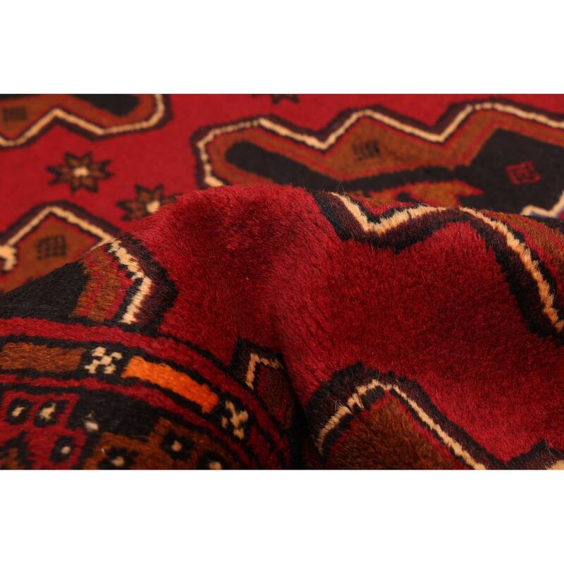 ECARPETGALLERY Hand-knotted Teimani Red Wool Rug - 3'7 x 6'7