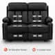 MCombo Electric Power Reclining Sofa with Heat & Massage, Faux Leather 6095/6075/6077