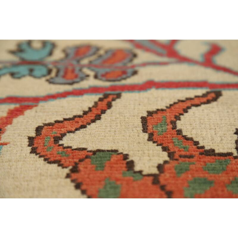 Animals Design Kazak Oriental Foyer Rug Hand-Knotted Wool Carpet - 2'0" x 3'0"