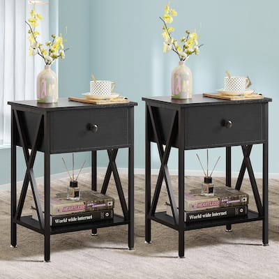 VECELO Modern Nightstands Set of 2 with 1- Drawer End Table Side Table