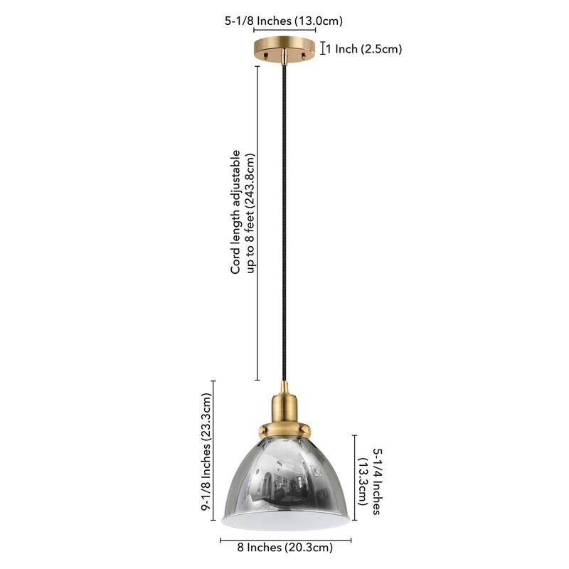 Madison 8" Wide Pendant with Metal Shade