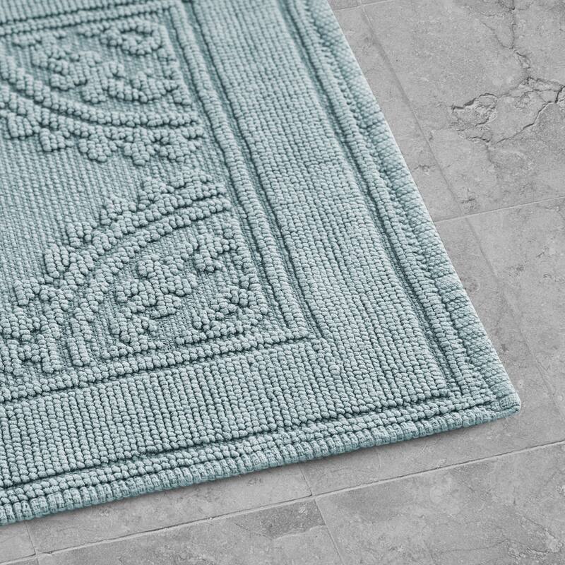 Jean Pierre Cotton Stonewash Medallion 21 x 34 in. Bath Rug