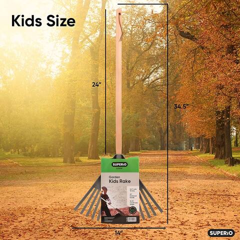 Kids Rake with 24" Hardwood Handle - Kids size
