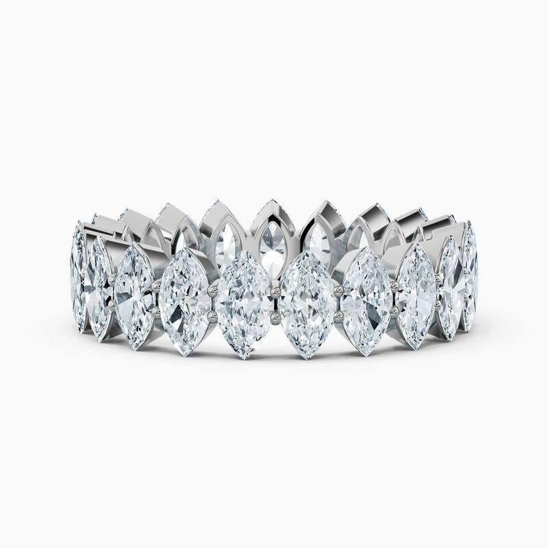 Auriya 14k Gold Marquise North-South Lab Grown Diamond Eternity Band 2.70 - 10.50 ct. tw. (F-G, VS) - 4.20 ct. wt. - 4 - White