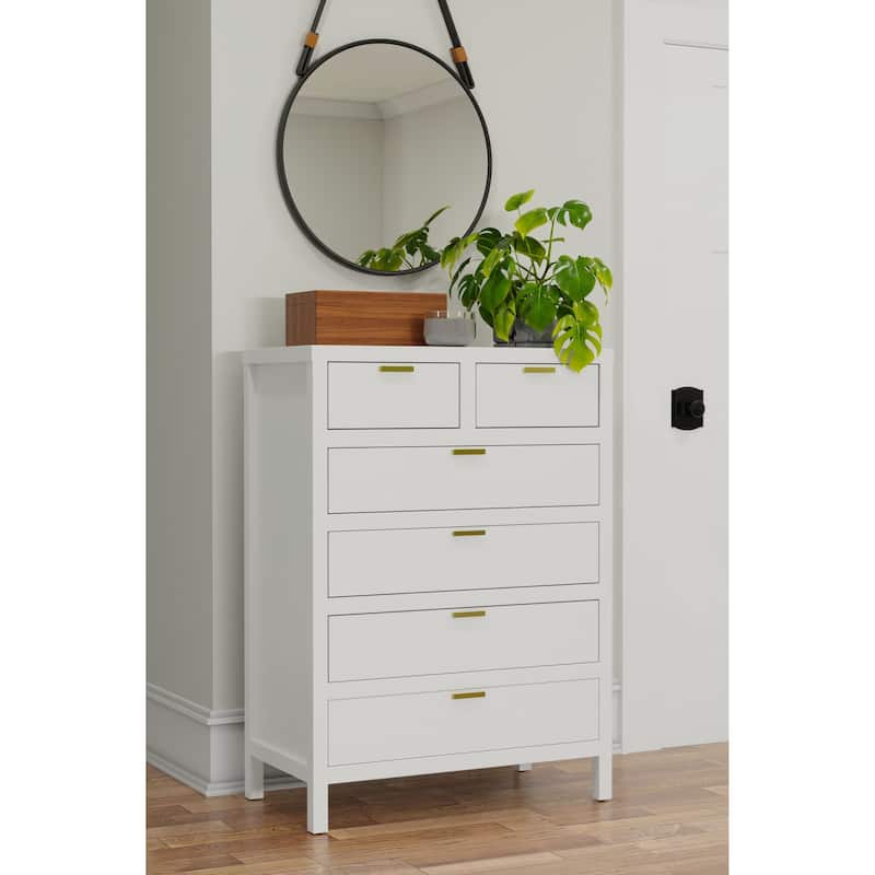 Carmel 6 Drawer Chest, White